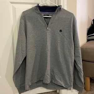 Brooks Brothers Gray Zip-Up Pullover